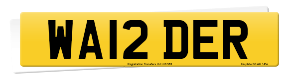 Registration number WA12 DER